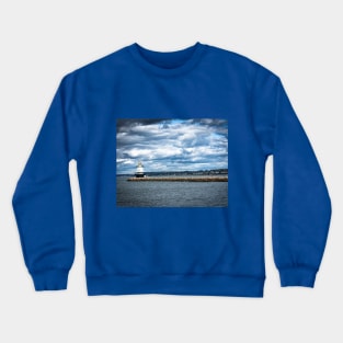 Spring Point Ledge Light and Breakwater Portland Maine Crewneck Sweatshirt